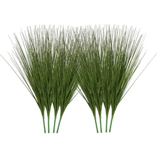 27" Faux Onion Grass Artificial Greenery Shrubs 8-Pack Premium PVC Plants Home Garden Office & Outdoor Décor Esmeralda (Pa...