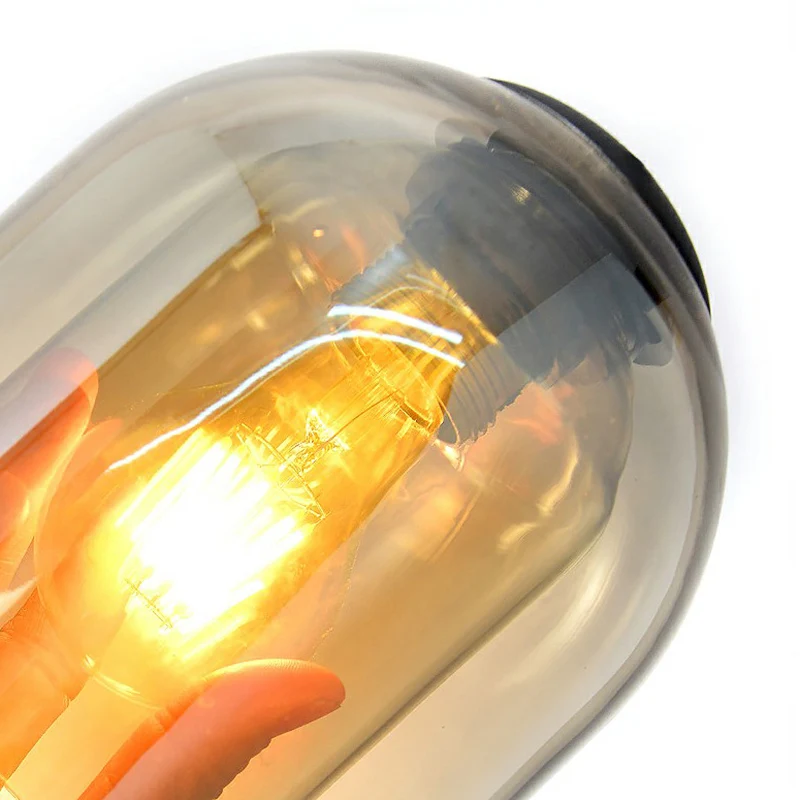 Geblazen Smokey Cristal Dome Wandlamp Nordic 1 Lamp Grijze Afwerking Schansverlichting voor Gang