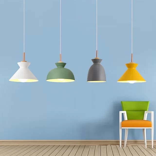 Grijs/witte Bell Shade hangende plafondlamp eigentijdse stijl metallic 1-lamps hanglamp voor binnen