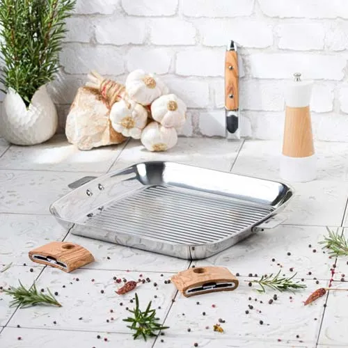Gril Carré inox 30 cm Casteline - CRISTEL