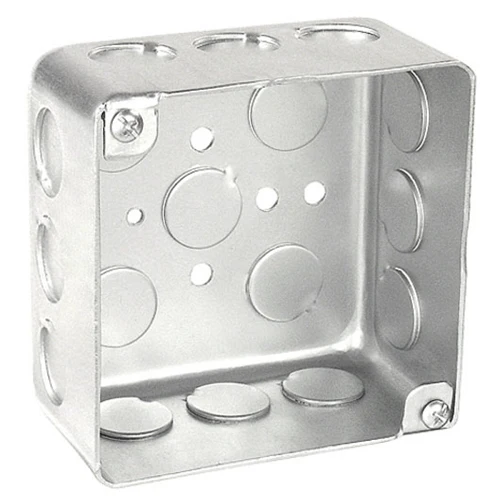 4 Inch Square Box 2-1/8 Inch Deep Drawn Conduit Knockouts 52171-1/2DR (pack 125)