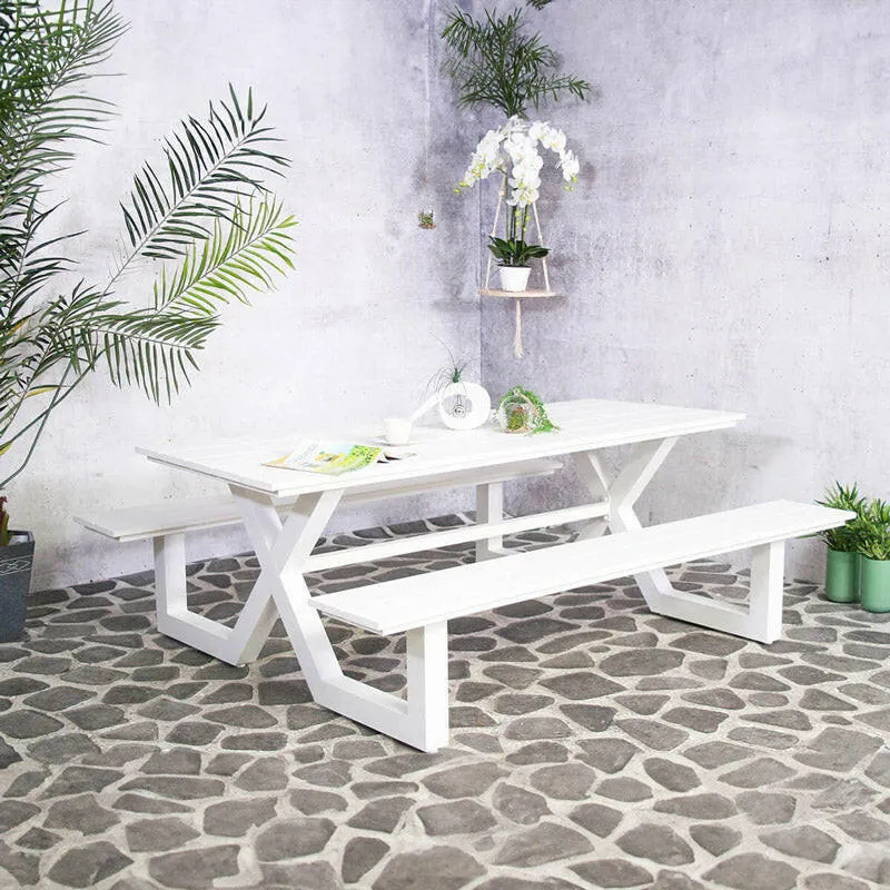 Kelvin Aluminium Picknicktafel - 210 cm Lengte met Polywood Blad