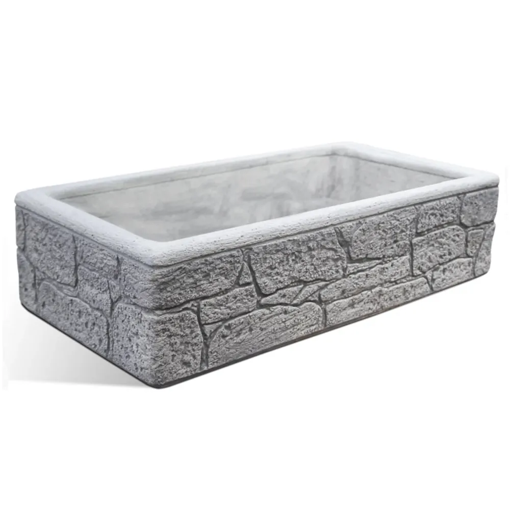 Lavello da esterno cemento grigio effetto mattoncini cm 100x52x20h cm modello Eolie