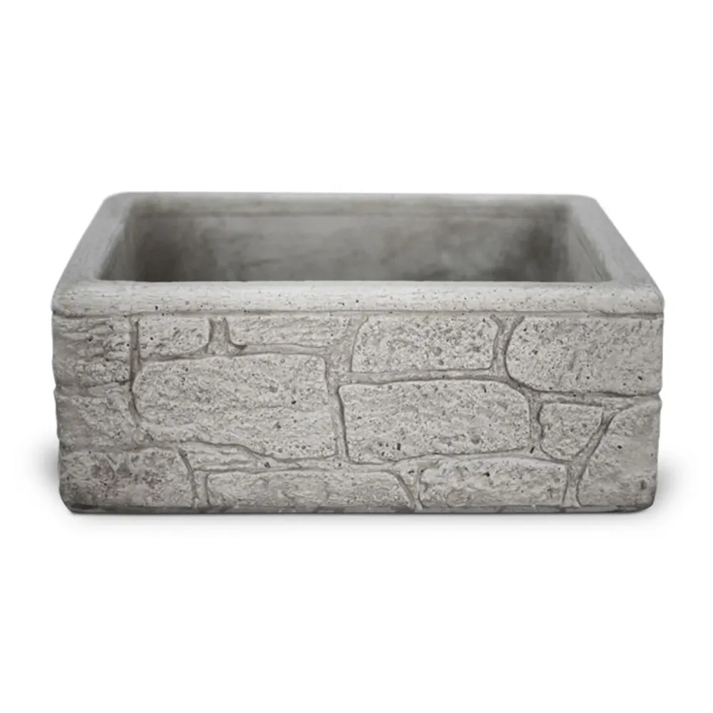 Lavello da esterno cemento grigio effetto mattoncini cm 100x52x20h cm modello Eolie