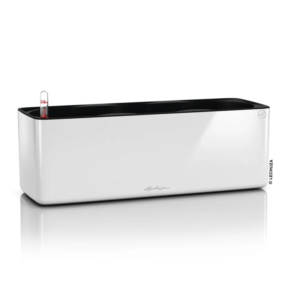 Lechuza macetero cube glossy triple all--one blanco resplandeciente