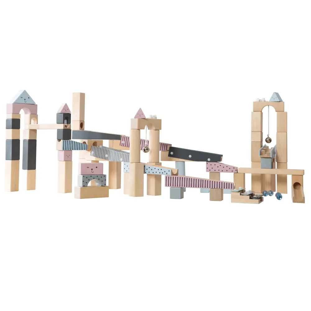 Marble Run, Extenso Wooden Marble Run, 100-Piece, Marble Track, Motor Skills Toy Variable Assembly