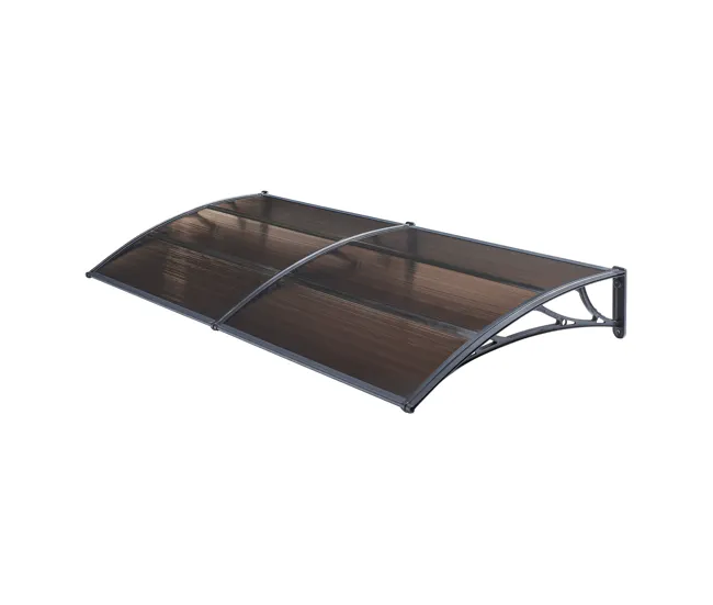 Marquesina exterior para Puertas Mellerud protección policarbonato / plástico 240 x 80 cm - Transparente y Negro