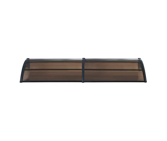 Marquesina exterior para Puertas Mellerud protección policarbonato / plástico 240 x 80 cm - Transparente y Negro