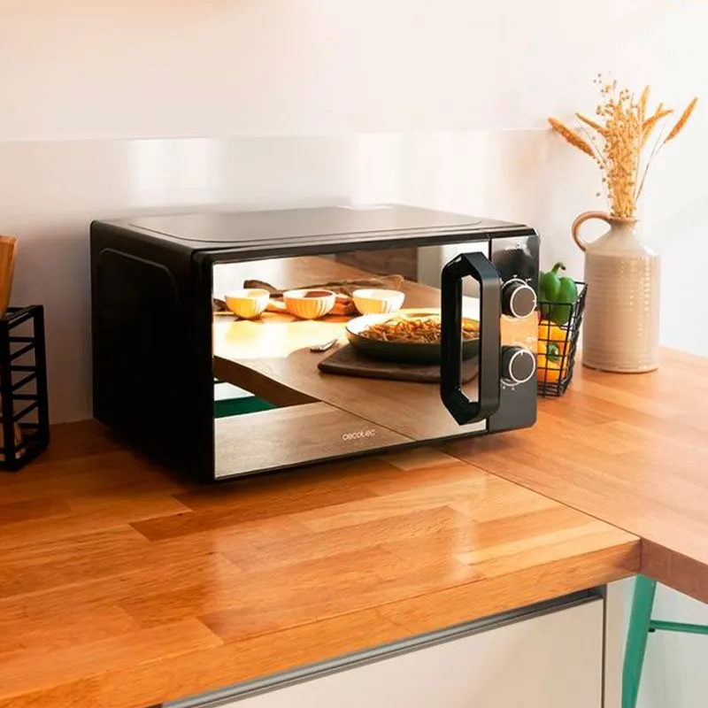 Microondas Cecotec Grandheat 3140 Mirror con grill 1050W/Grill 1000W 20L negro