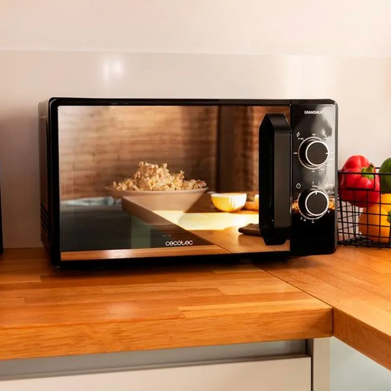 Microondas Cecotec Grandheat 3140 Mirror con grill 1050W/Grill 1000W 20L negro