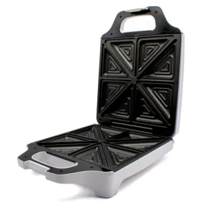 MPM MOP-35 Sandwichera, 4 Sandwiches, Placas Antiadherentes, Tostado Óptimo, Regulador Temperatura, 1600, Blanco
