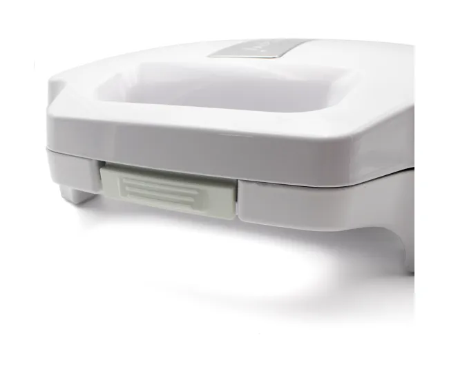 MPM MOP-35 Sandwichera, 4 Sandwiches, Placas Antiadherentes, Tostado Óptimo, Regulador Temperatura, 1600, Blanco