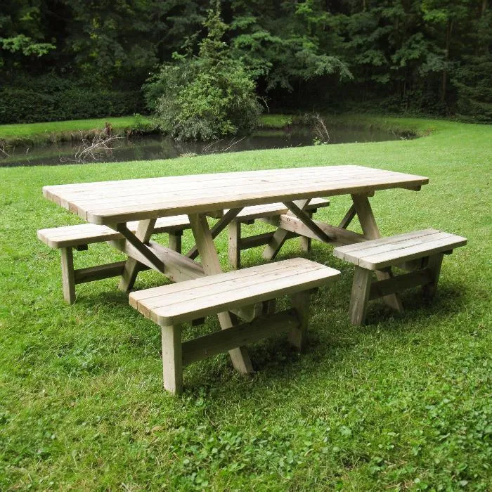 6 PACK - Picknicktafel 240 cm comfort KING ® (extra stevige versie)