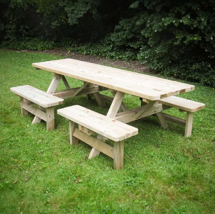 6 PACK - Picknicktafel 240 cm comfort KING ® (extra stevige versie)