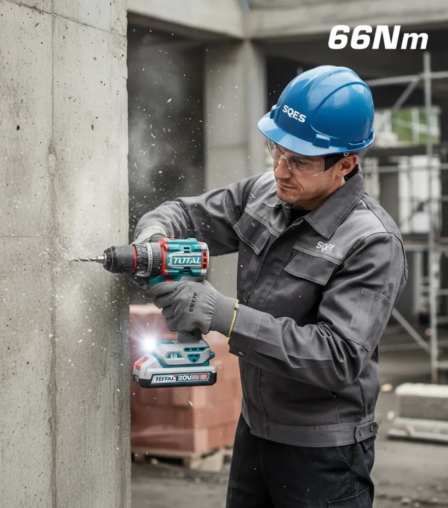 Perceuse à Percussion Sans Fil 20V TOTAL TIDLI206681 SOLO - Moteur Brushless Compacto 66Nm - Batterie Vendue Séparément