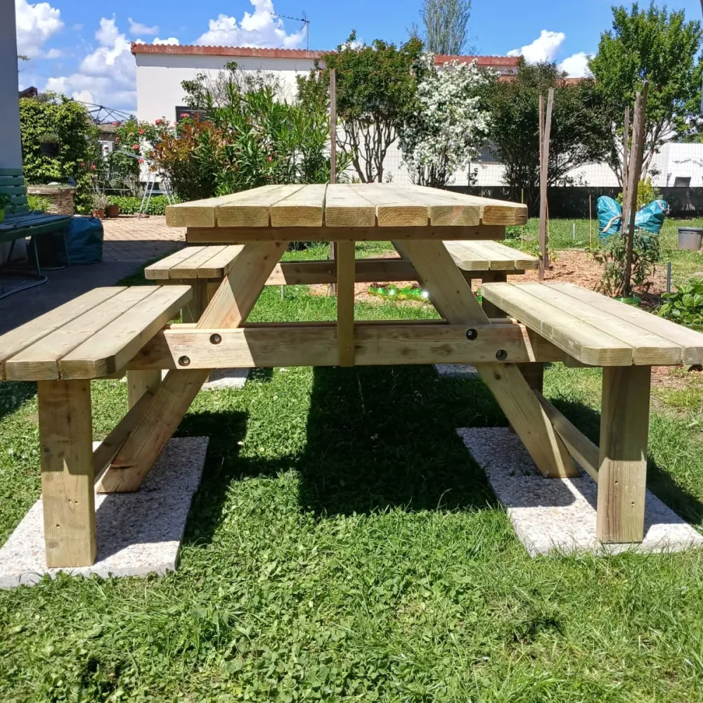 Picknicktafel 240 cm comfort KING ® (extra stevige versie) / 4 cm dikte