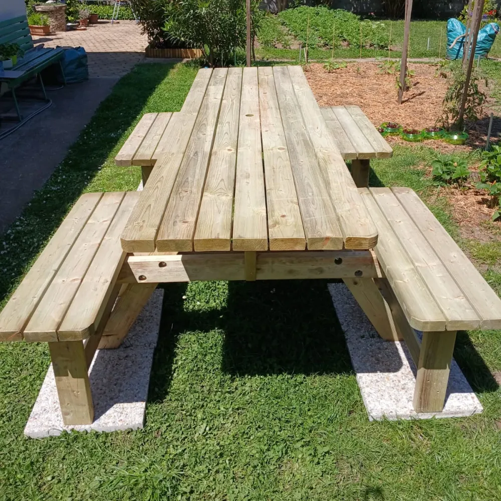 Picknicktafel 240 cm comfort KING ® (extra stevige versie) / 4 cm dikte