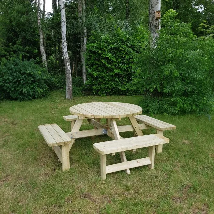 Picknicktafel rond 120 cm KING ® / 4 cm dikte - tweede keuze