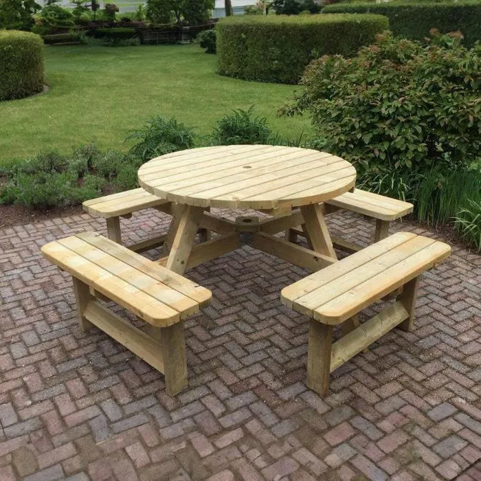 Picknicktafel rond 120 cm KING ® / 4 cm dikte - tweede keuze