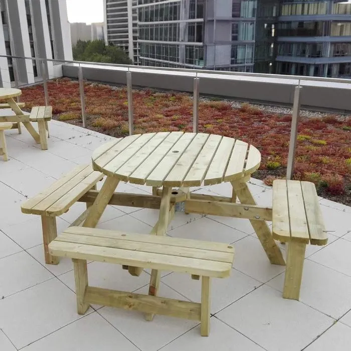 Picknicktafel rond 120 cm KING ® / 4 cm dikte - tweede keuze