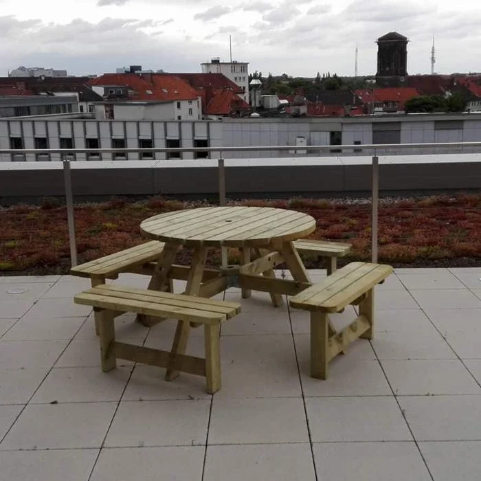Picknicktafel rond 120 cm KING ® / 4 cm dikte - tweede keuze