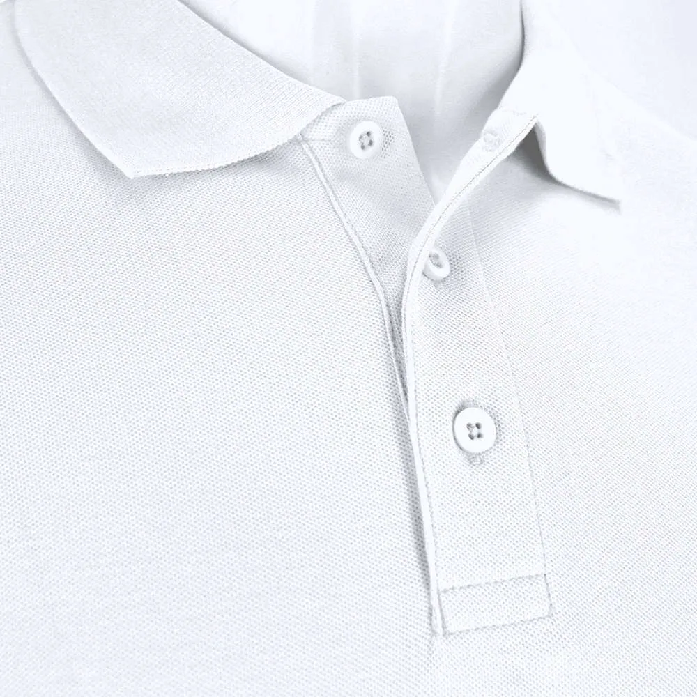 Polo de Manga Larga Adulto Sostenible 100% de Algodón 220gr/m2 en Color Blanco para Configurar Charlot Blanco