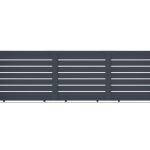 Puerta corredera 5m vogel al.140cm alu gris + 2 postes 20x20cm al.166cm
