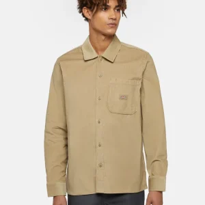 Ribfluwelen hemd Khaki