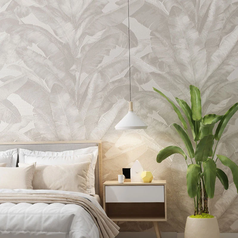 Rivestimento murale con foglie di banana tropicale per carta da parati contemporanea da parete accento, 33' x 20,5"