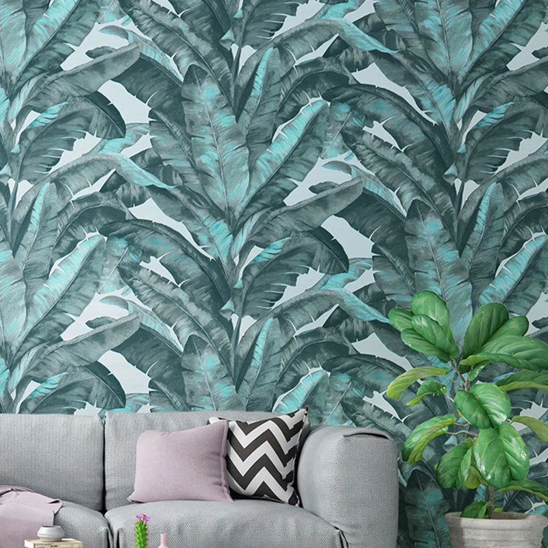 Rivestimento murale con foglie di banana tropicale per carta da parati contemporanea da parete accento, 33' x 20,5"