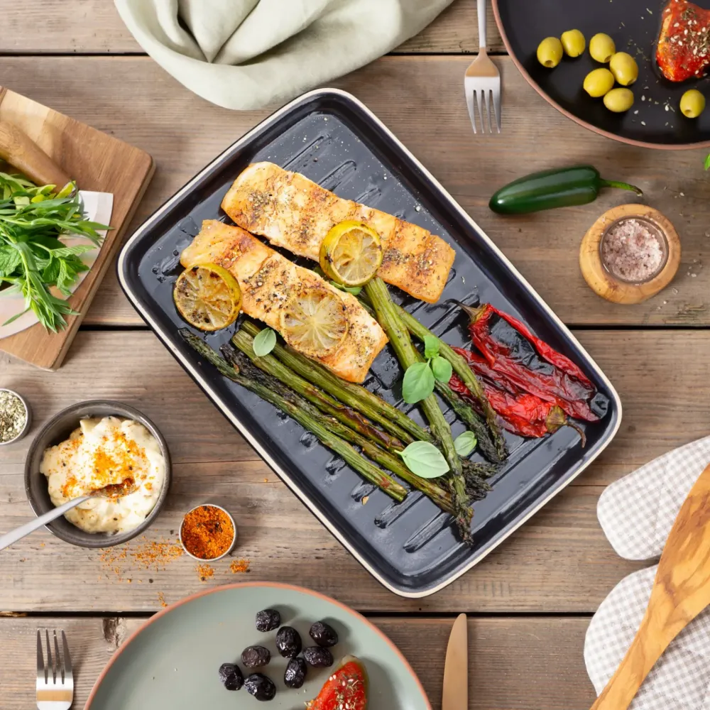 Römertopf Rectangular Terracotta Grill Barbecue and Oven