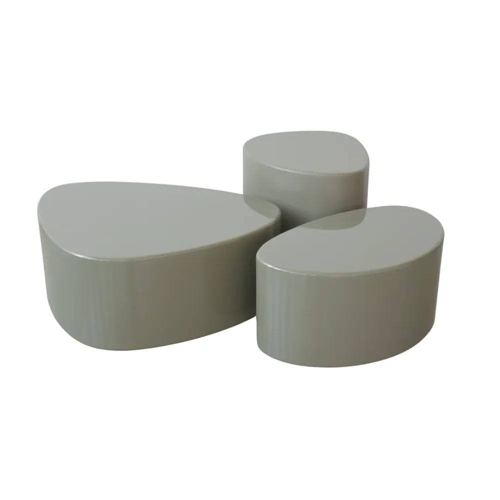 Salontafel - Varzy - Amplio - Olijfgroen StoneSkin glossy - B75 x D70 x H30 cm