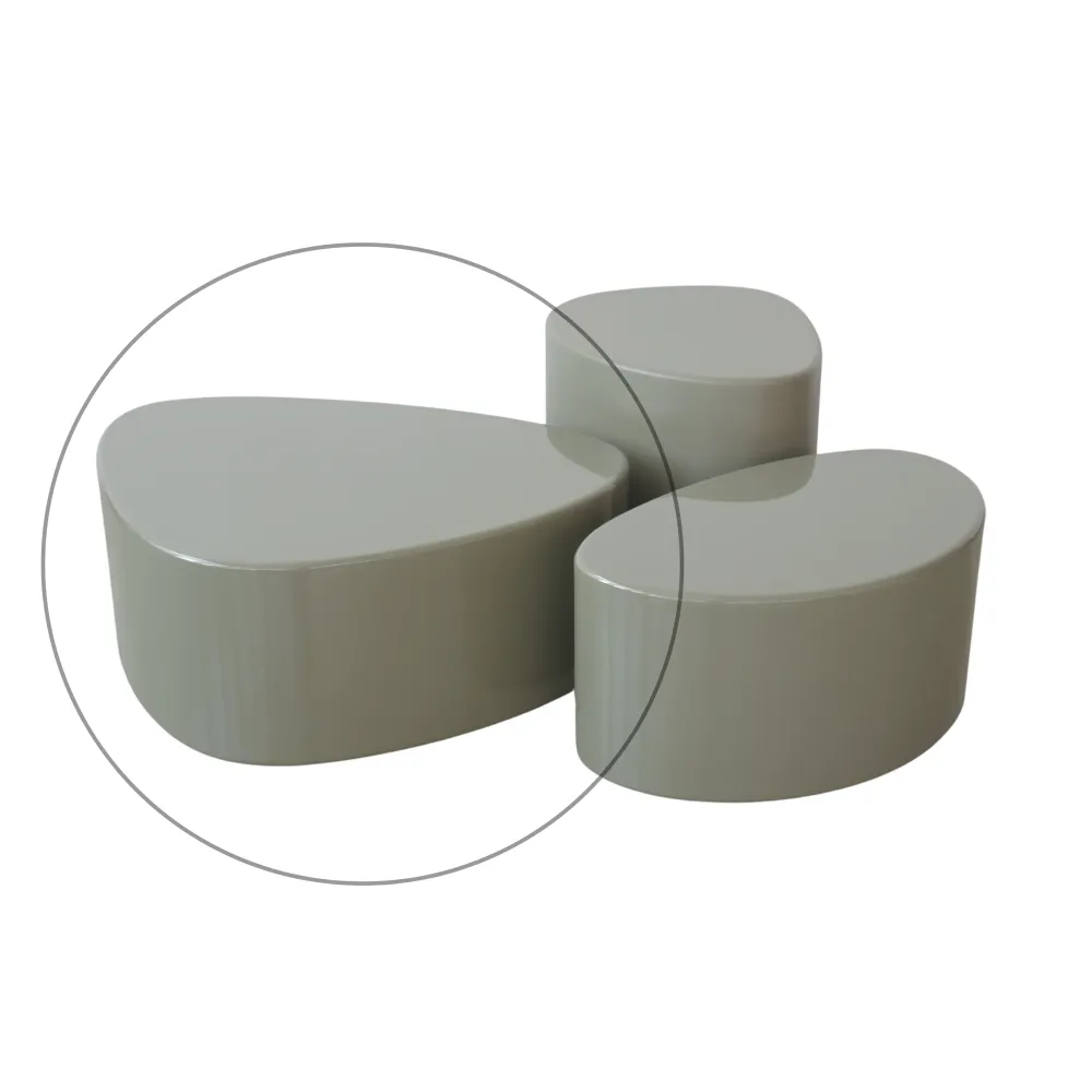Salontafel - Varzy - Amplio - Olijfgroen StoneSkin glossy - B75 x D70 x H30 cm