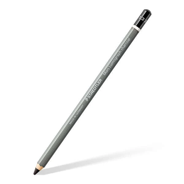 Staedtler Mars Lumograph Charcoal 100C Lapiz de Grafito - Mina M - Alta Proporción de Carbono y Carbo