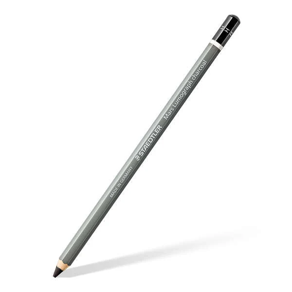 Staedtler Mars Lumograph Charcoal 100C Lapiz de Grafito - Mina H - Alta Proporción de Carbono y Carbo