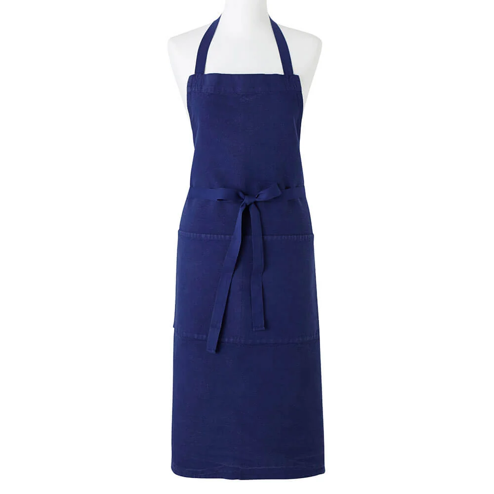 Tablier Coton Lin Bricoleur Bleu 102 x 92 cm - Charvet Editions