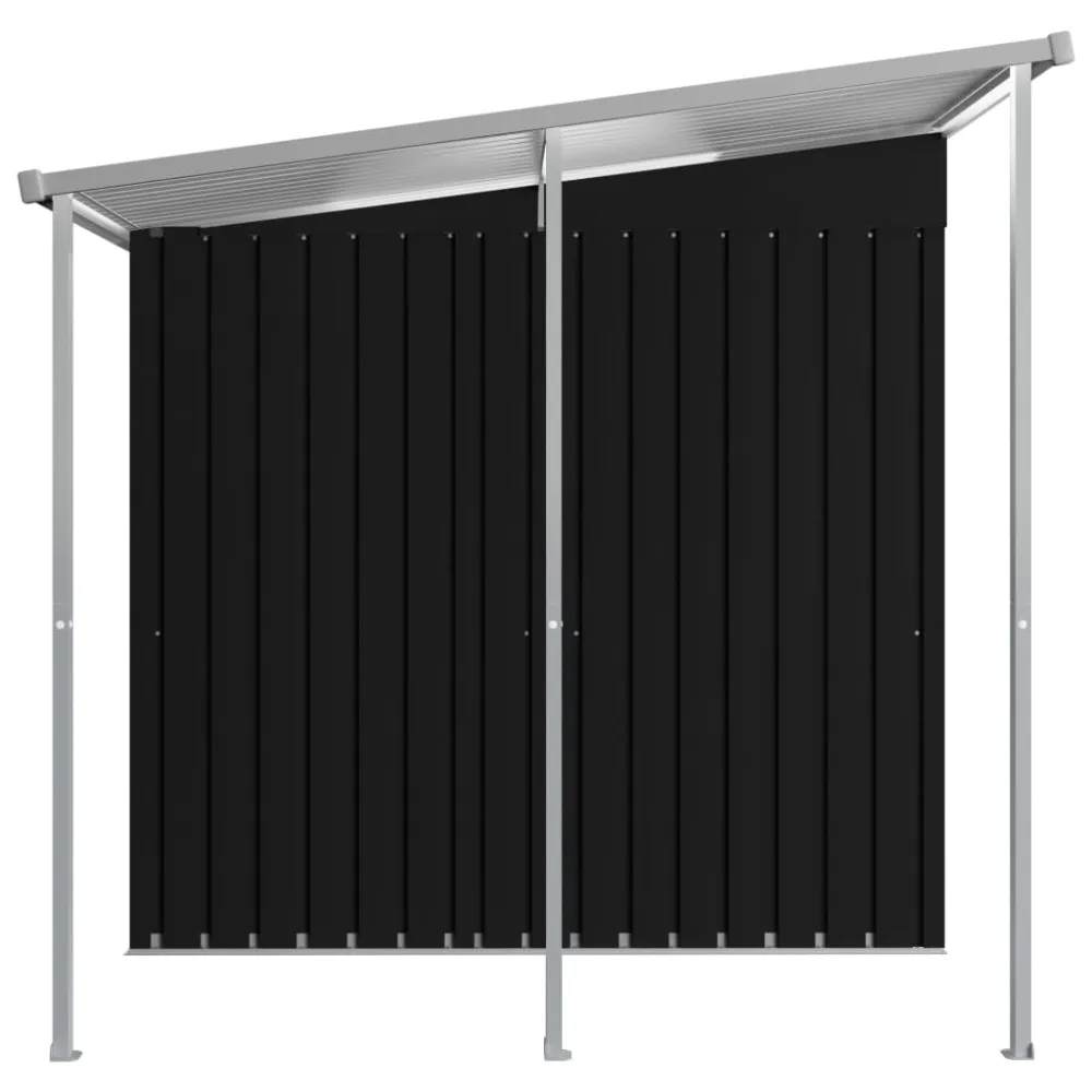 vidaXL cobertizo jardín con tejado extendido acero gris 346x193x181 cm