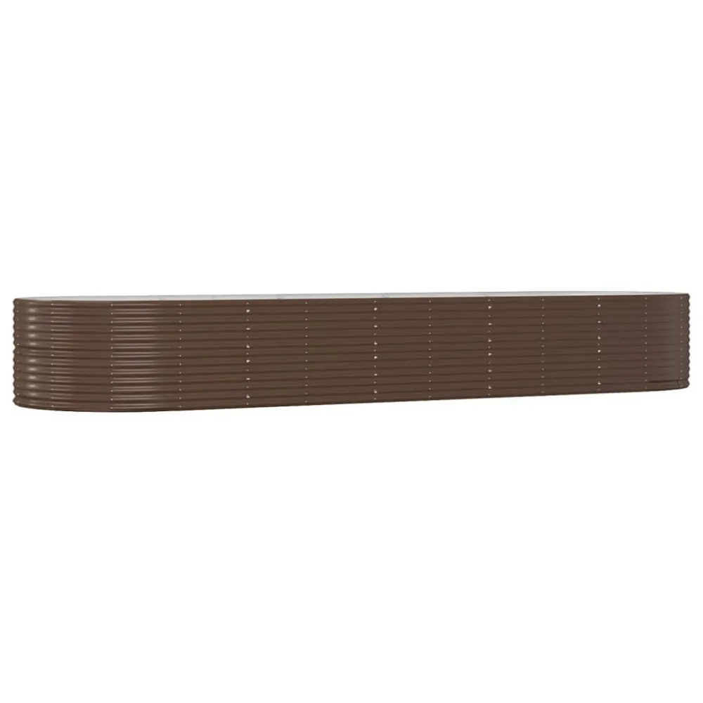 vidaXL jardinera arriate acero recubrimiento polvo marrón 447x140x68cm