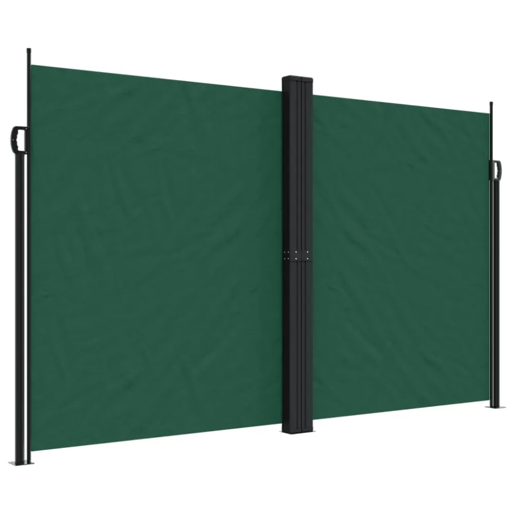 vidaXL toldo lateral retráctil verde sombrío 200x1000 cm