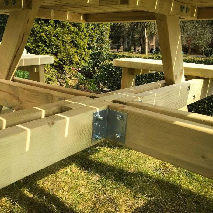 Vierkante picknicktafel XXL KING ® - 4 cm dikte (200 x 200cm)