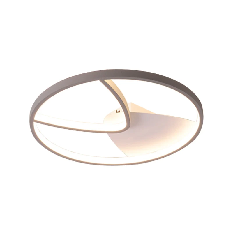 V-vorm metalen plafondlamp actual grijs LED inbouw warm/wit licht met silicagel diffuser, 16,5"/20,5" W