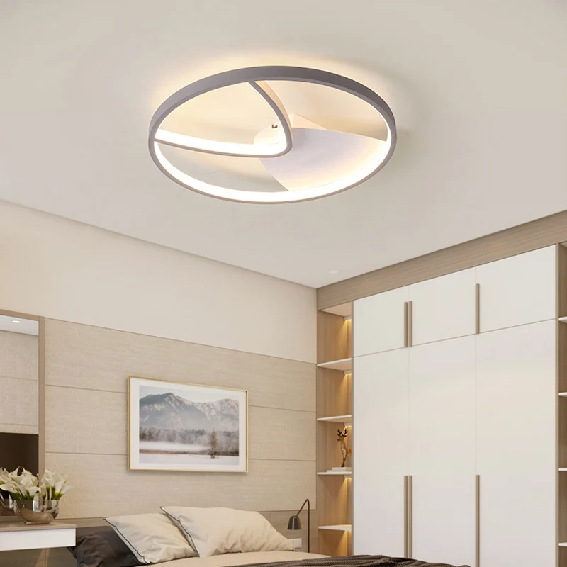 V-vorm metalen plafondlamp actual grijs LED inbouw warm/wit licht met silicagel diffuser, 16,5"/20,5" W