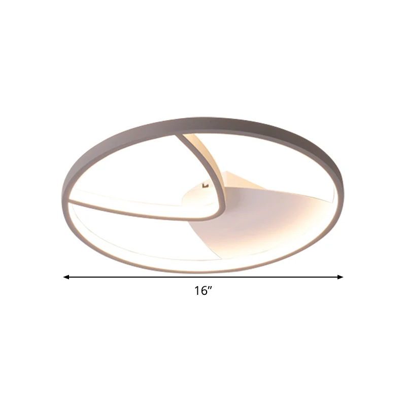 V-vorm metalen plafondlamp actual grijs LED inbouw warm/wit licht met silicagel diffuser, 16,5"/20,5" W