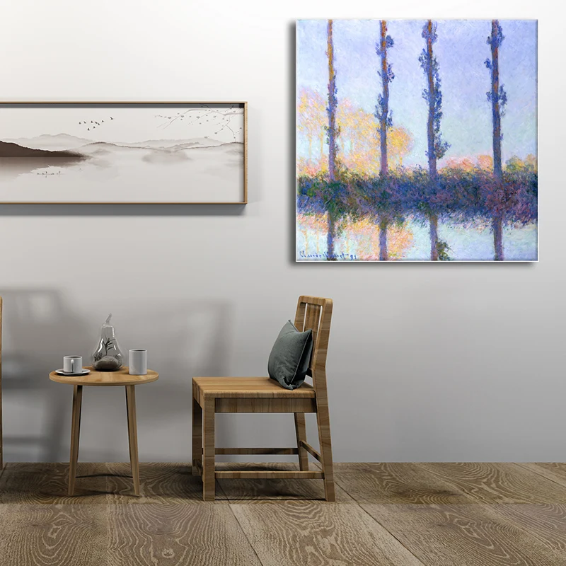 Paisajes rústicos pintura lienzo texturizado color sombrío pared arte decoración para sala de estar Purpura