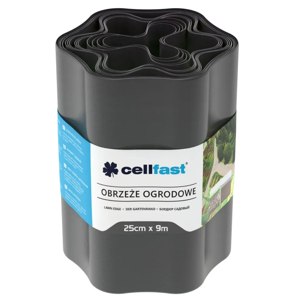Profesional para Exteriores Borde de jardín 25cm x 9m Cellfast - color grafito
