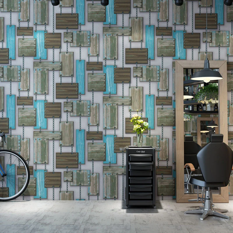Profesional para Exteriores Papel pintado de PVC de color pastel, decoración de pared de cadena y madera sintética resiste...
