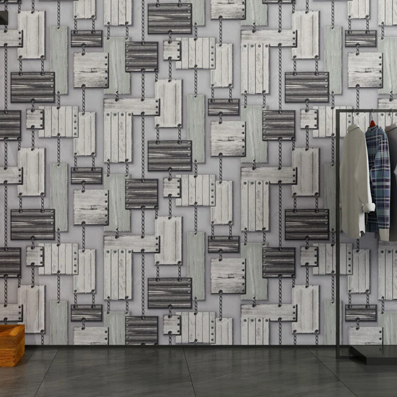 Profesional para Exteriores Papel pintado de PVC de color pastel, decoración de pared de cadena y madera sintética resiste...