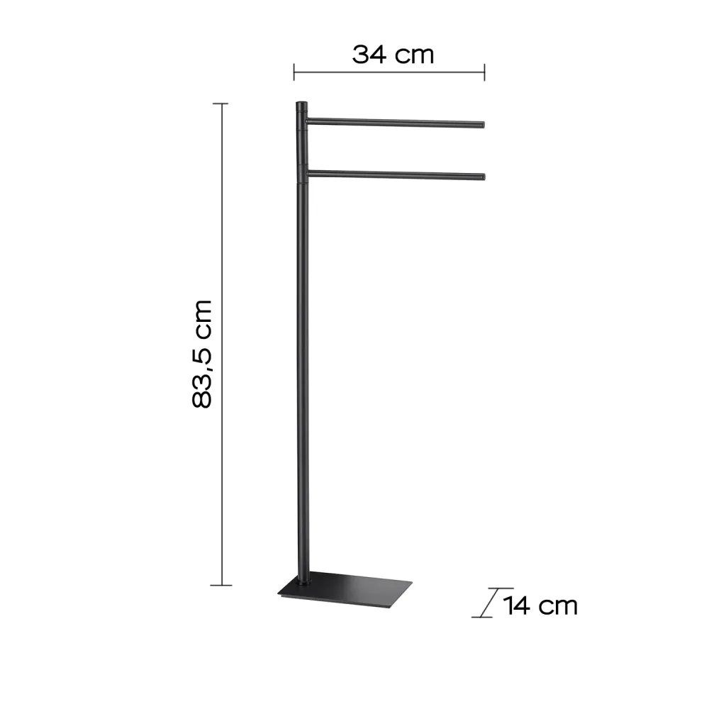 Profesional para Exteriores Piantana portasciugamani Acciaio Inox Gedy serie Trilly - Nero Matt