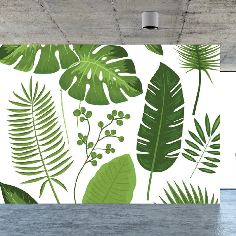 Rivestimento murale gigante con stampa di foglie stile illustrazione per sala da pranzo, personalizzato de 2 cm de Espesor