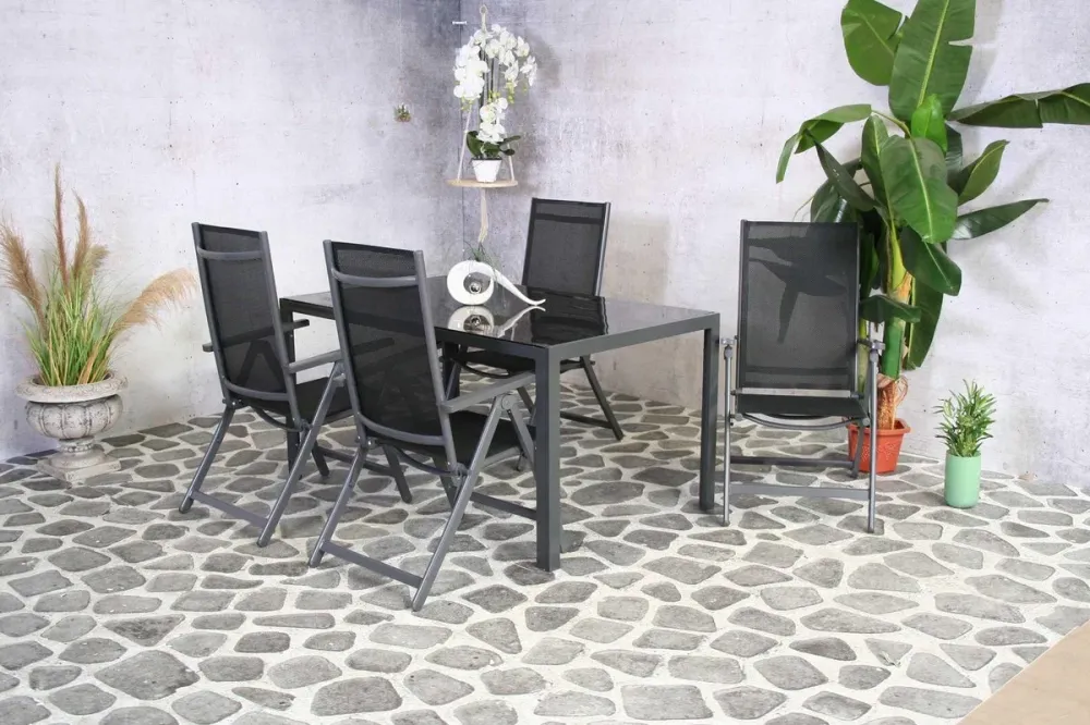 UITVERKOOP - Palermo Tuintafel 150 Cm - Zwart para Senderos y Patios